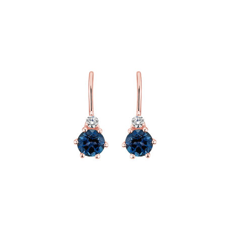 Diamond earrings with Topaz Midnight Serenity