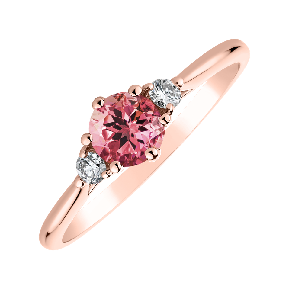 Diamond ring with Tourmaline Midnight Serenity