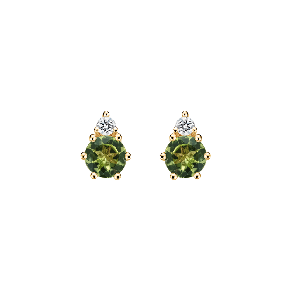 Diamond earrings with Peridote Celestara