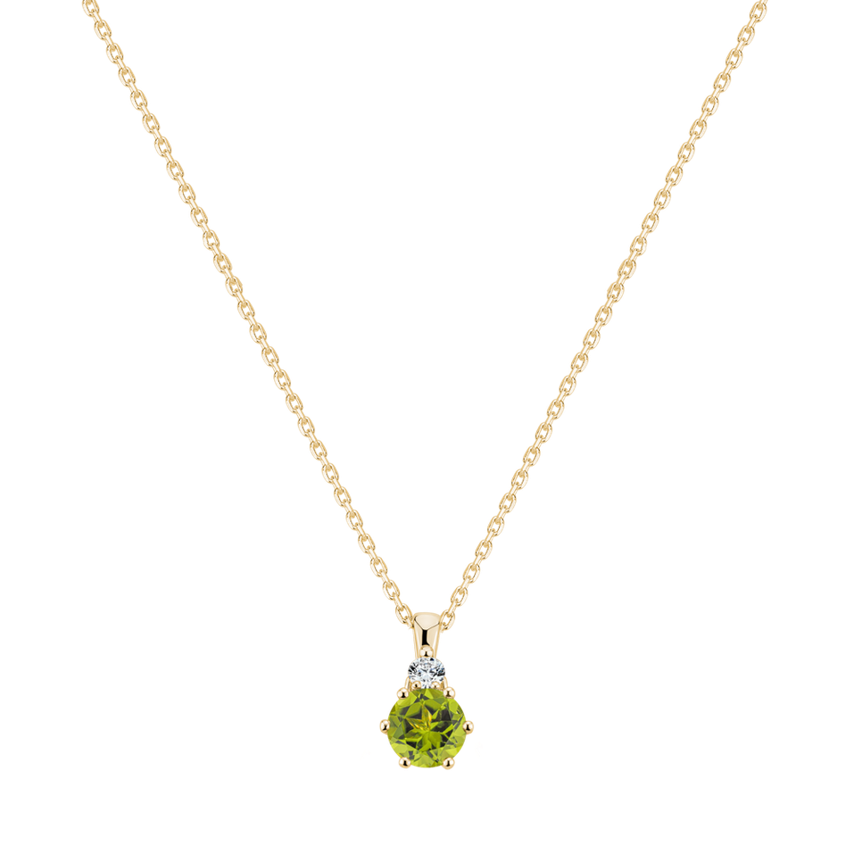 Diamond necklace with Peridot Midnight Serenity