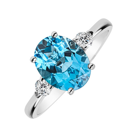 Diamond ring with Topaz Asuan