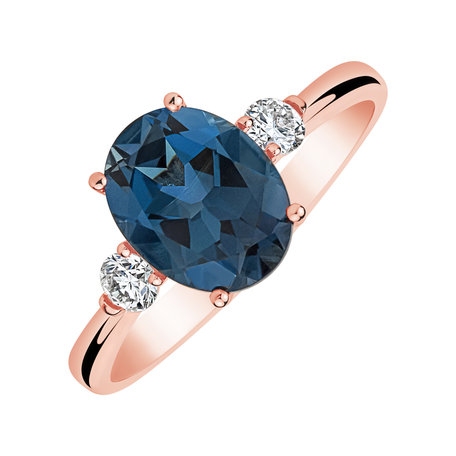 Diamond ring with Topaz Sea Bay