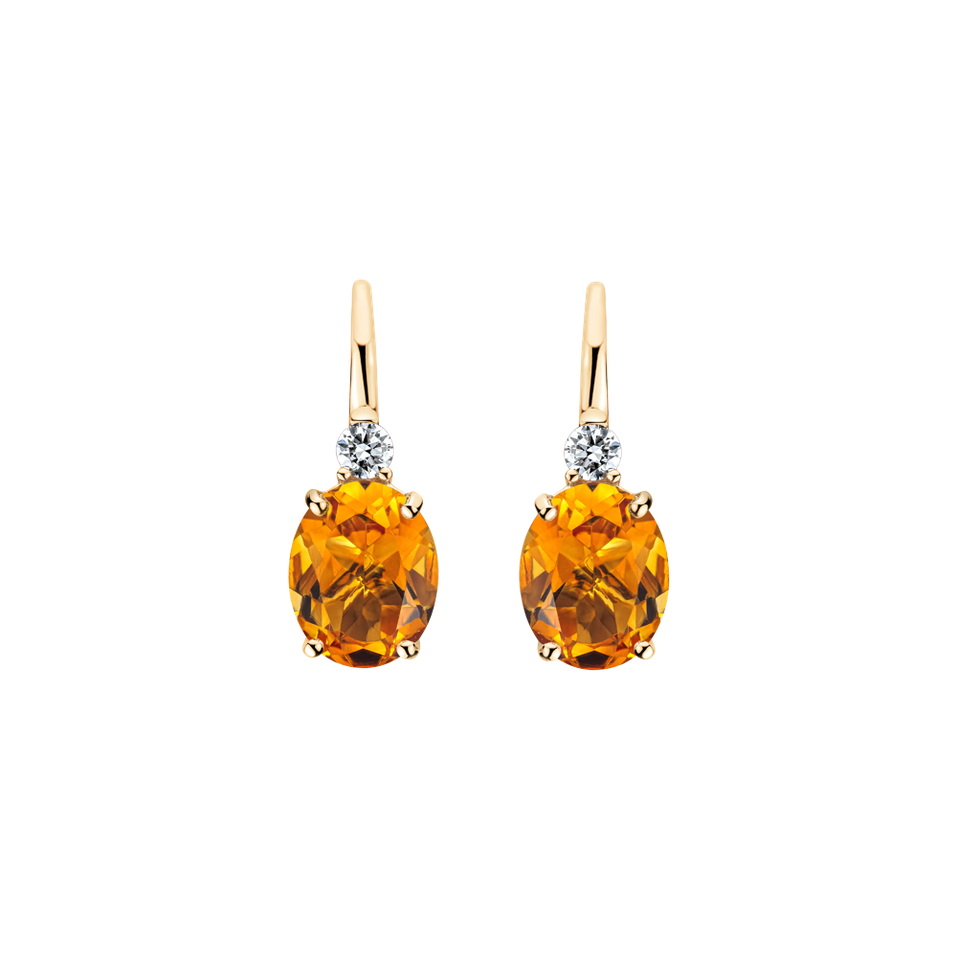 Diamond earrings with Citrine Asuan