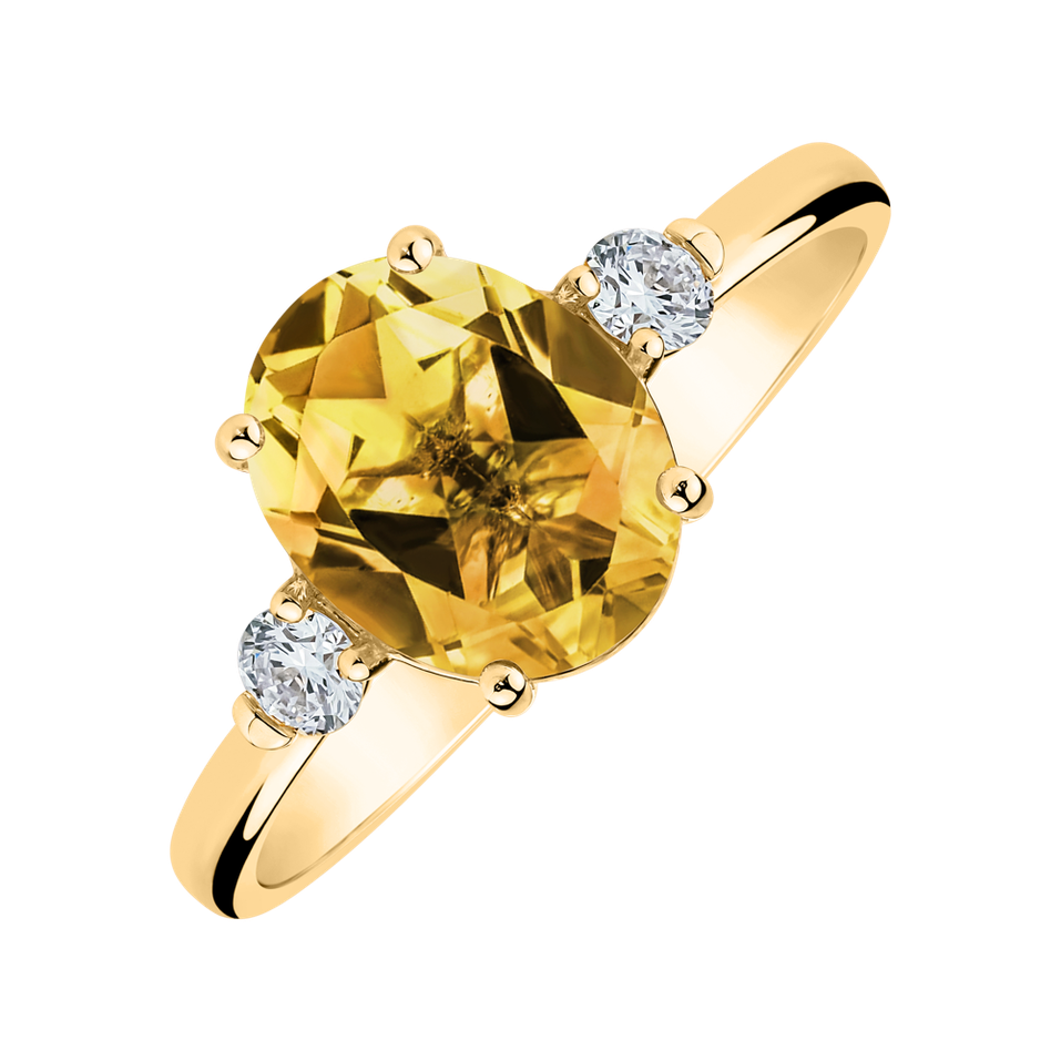 Diamond ring with Citrine Asuan