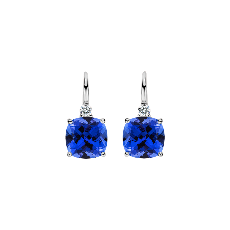 Diamond earrings with Tanzanite The Countess