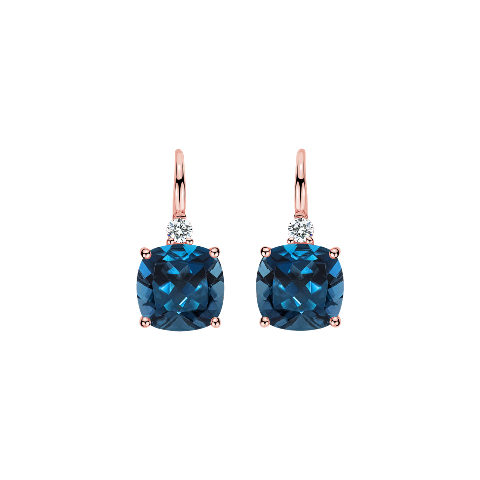 Diamond earrings with Topaz The Countess