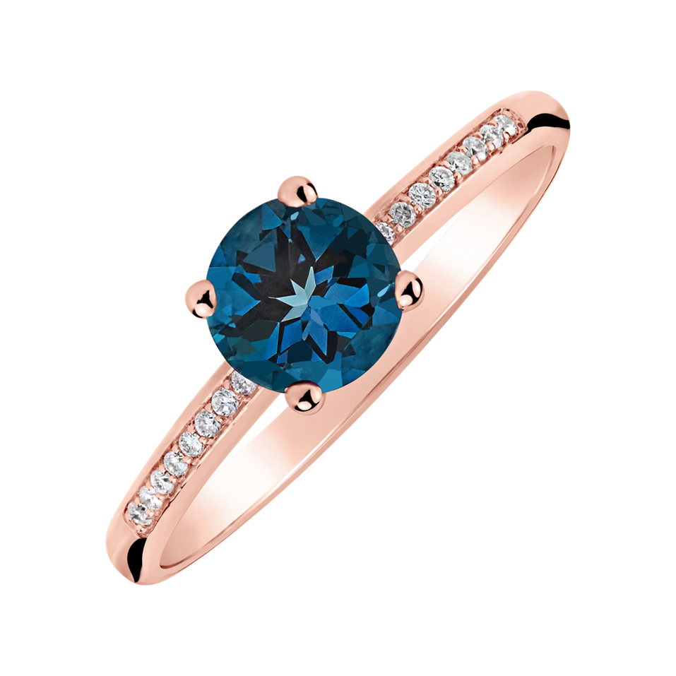 Diamond ring with Topaz Satin