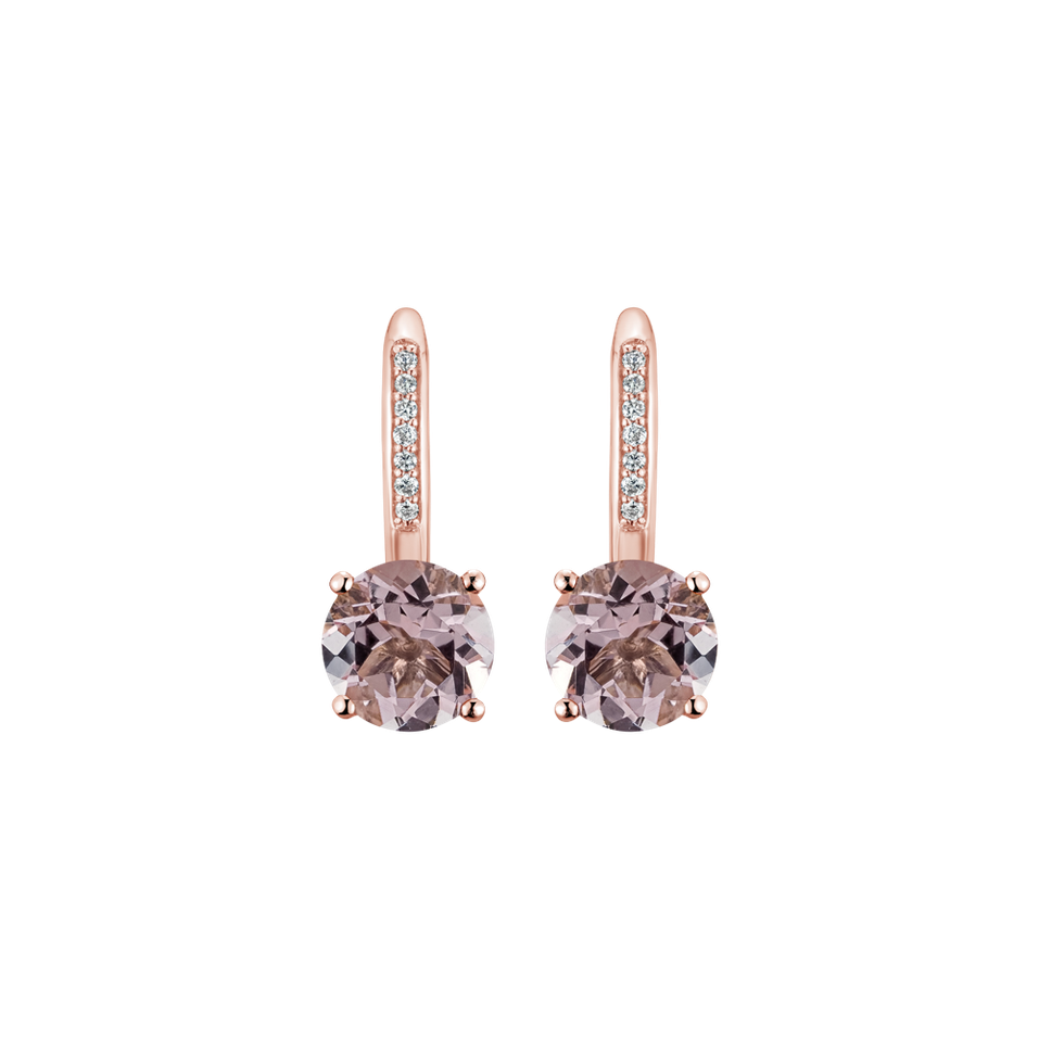 Diamond earrings with Morganite Carleton