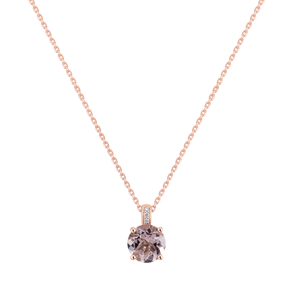 Diamond necklace with Morganite Zephyrine