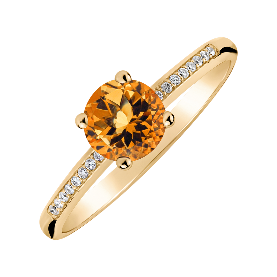 Diamond ring with Citrine Satin