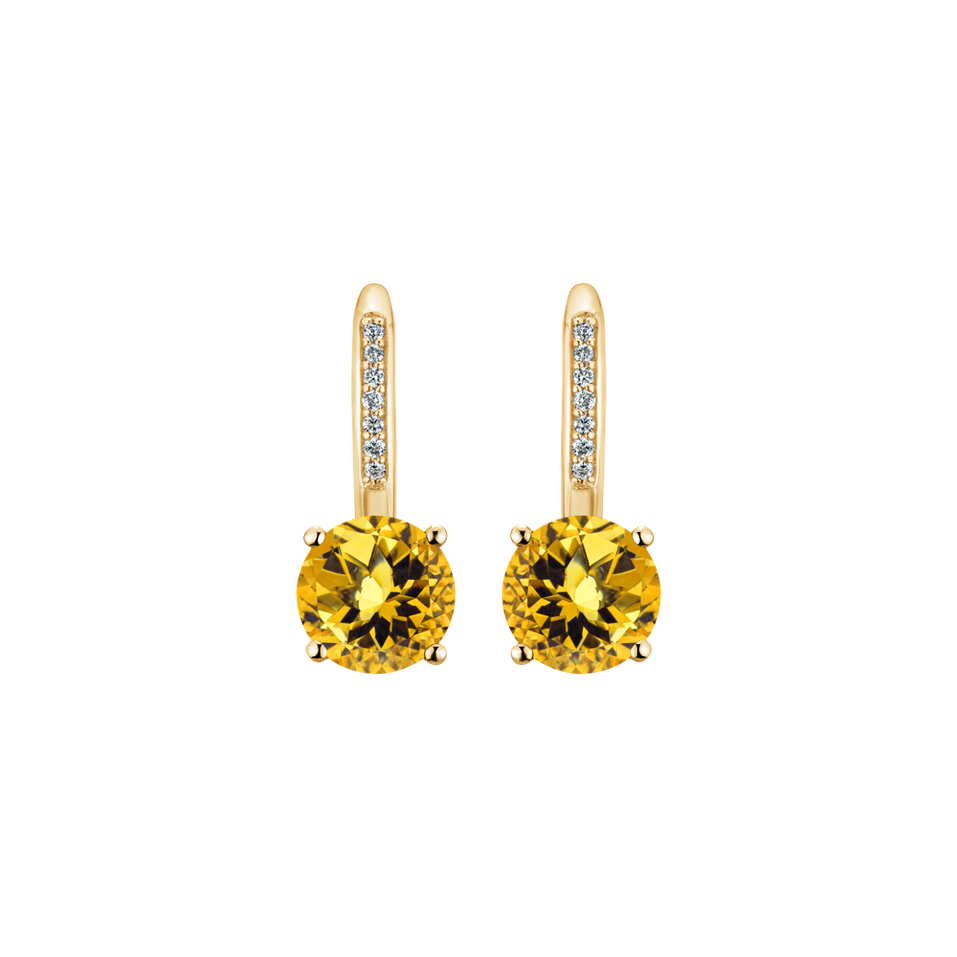 Diamond earrings with Citrine Carleton