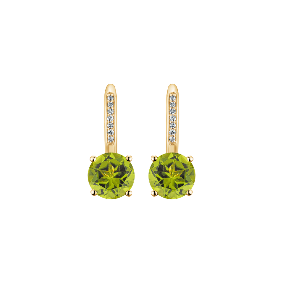 Diamond earrings with Peridote Carleton