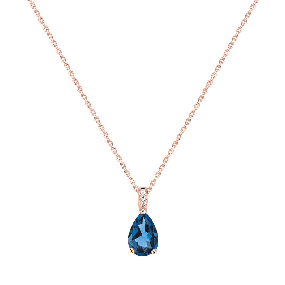 Diamond necklace with Topaz Teardrop