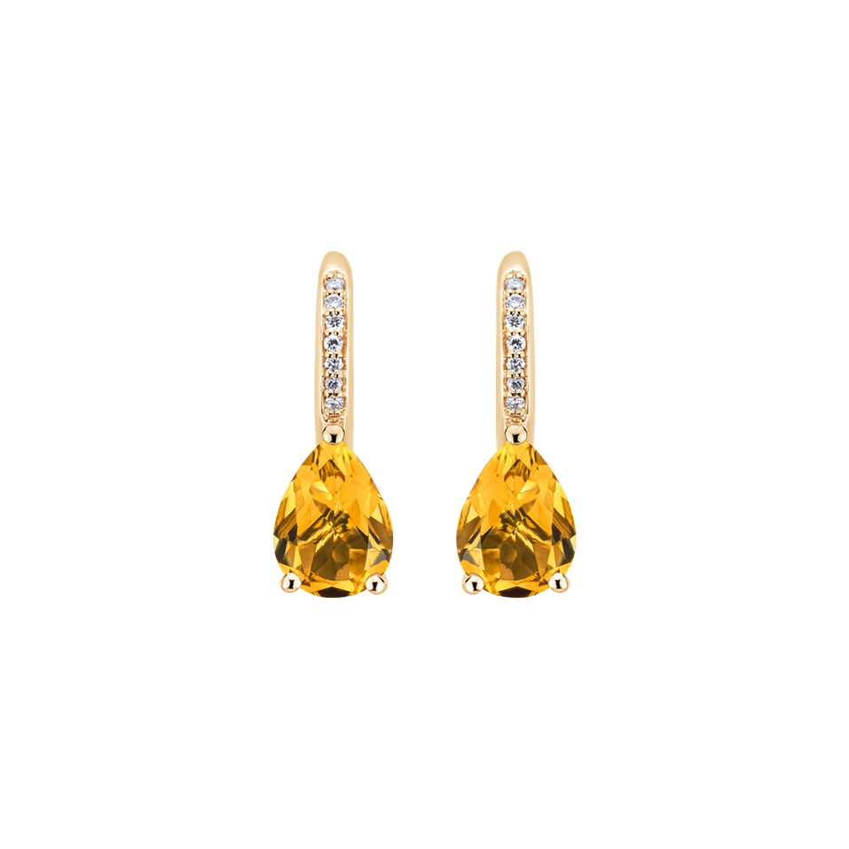 Diamond earrings with Citrine Lauriene