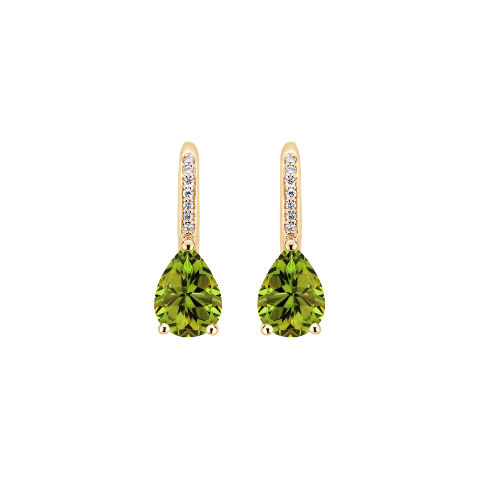 Diamond earrings with Peridote Lauriene