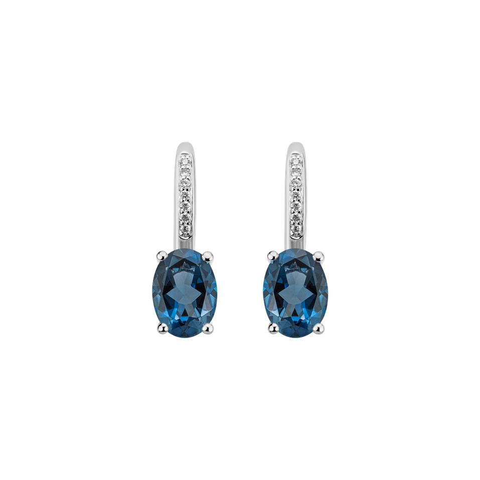 Diamond earrings with Topaz Lauriene