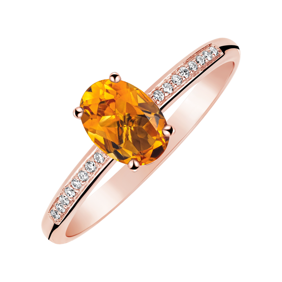 Diamond ring with Citrine Lauriene