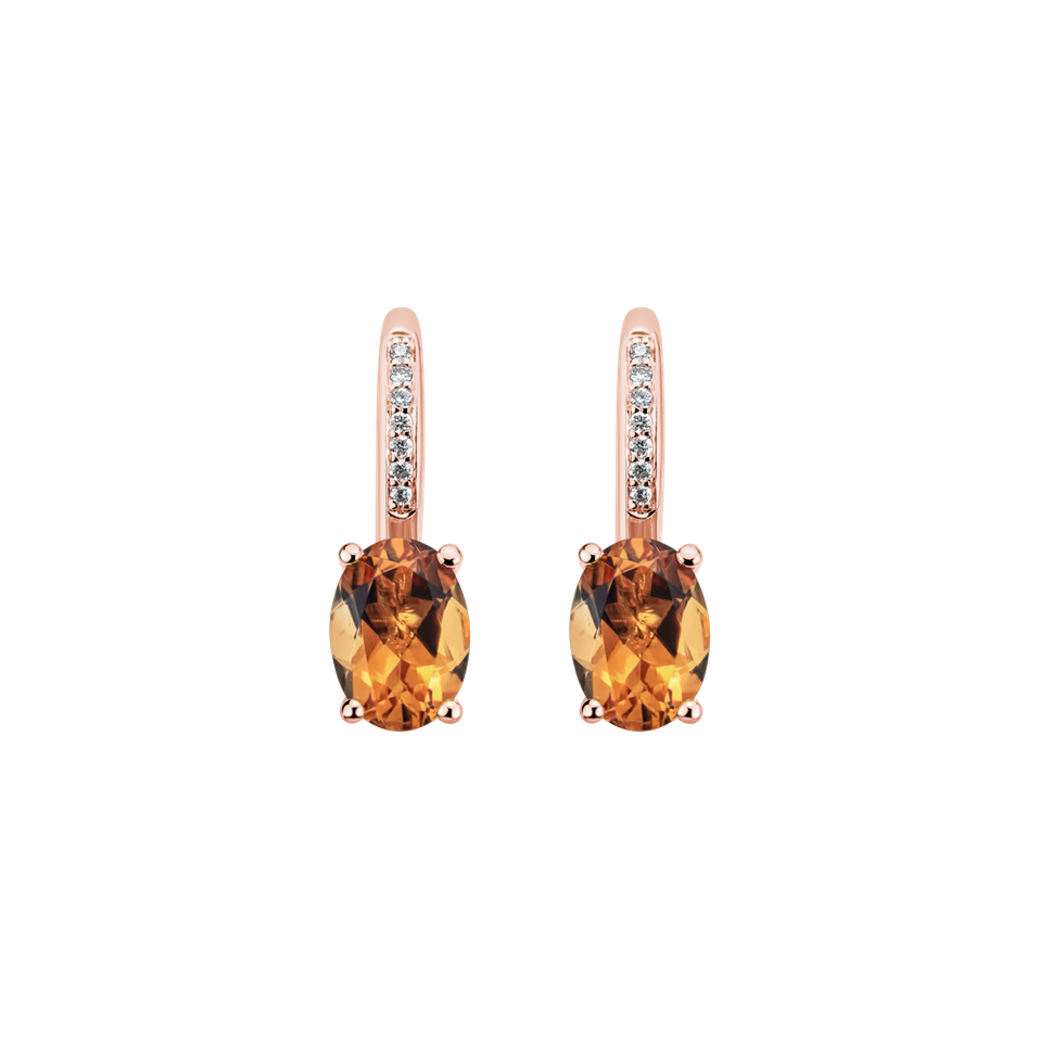 Diamond earrings with Citrine Lauriene