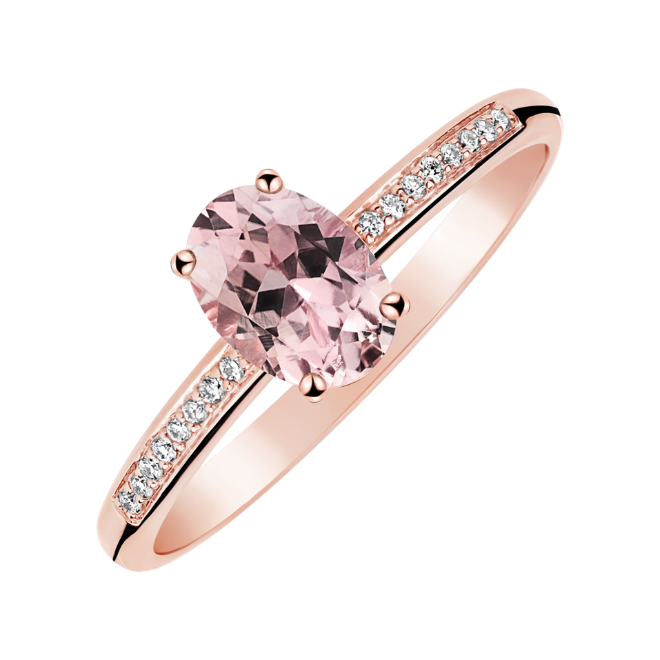 Diamond ring with Morganite Lauriene