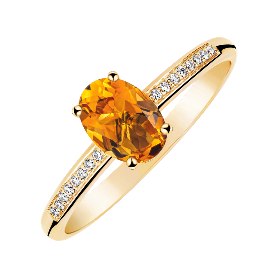 Diamond ring with Citrine Lauriene