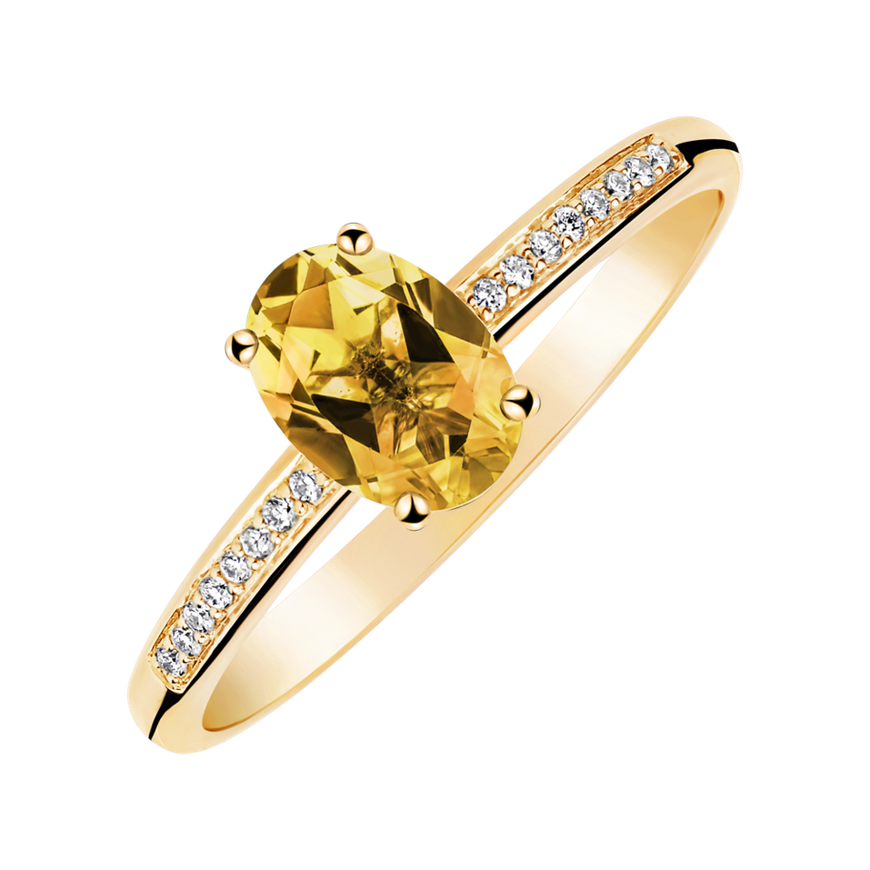 Diamond ring with Citrine Lauriene