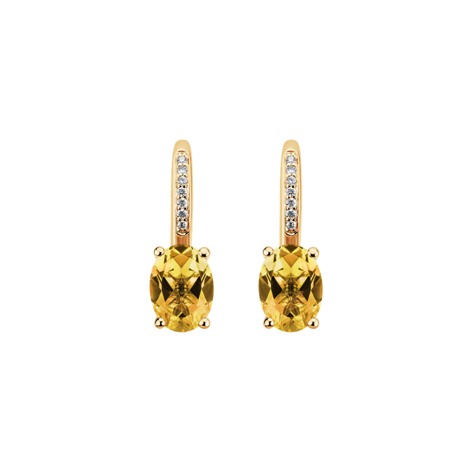 Diamond earrings with Citrine Lauriene