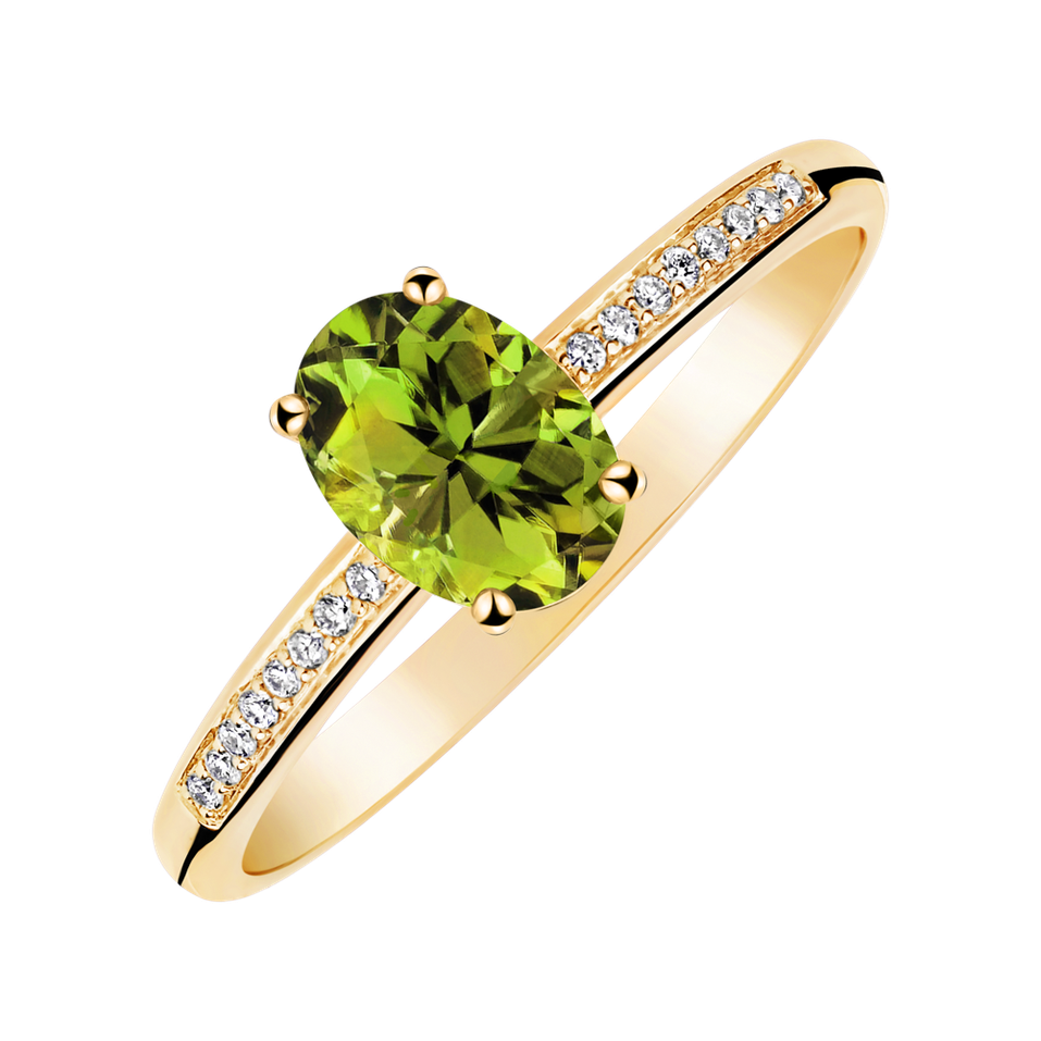 Diamond ring with Peridote Lauriene