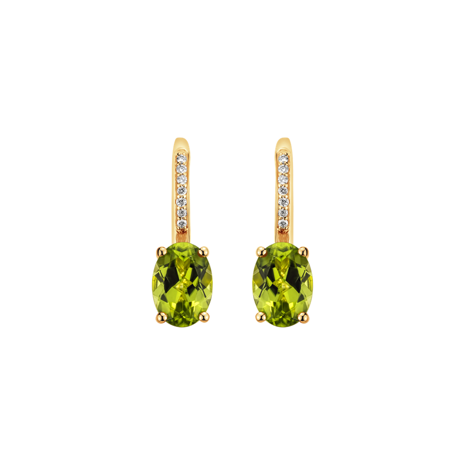 Diamond earrings with Peridot Lauriene