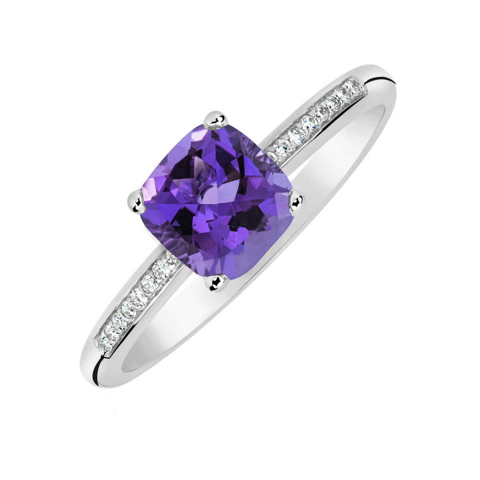 Diamond ring with Amethyst Melody Symphony