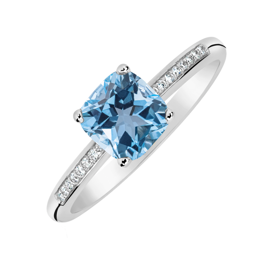 Diamond ring with Topaz Melody Symphony