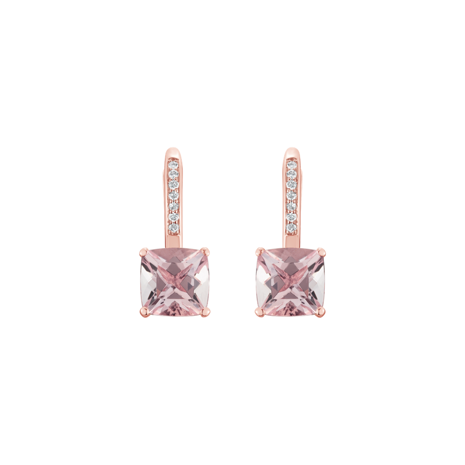 Diamond earrings with Morganite Calypso