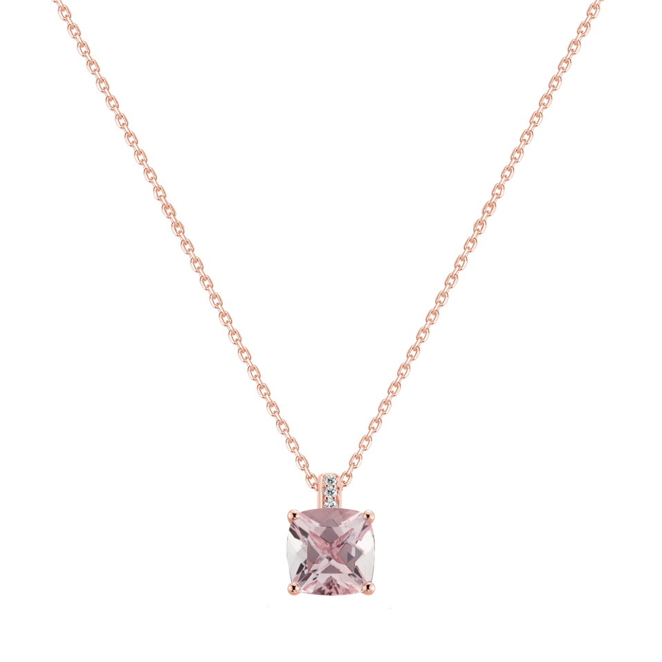 Diamond necklace with Morganite Amariel