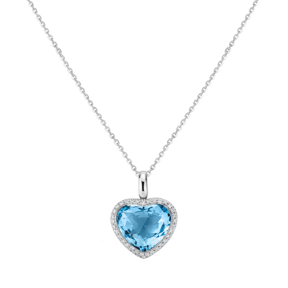 Diamond necklace with Topaz Valentina