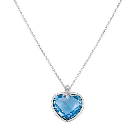 Diamond necklace with Topaz Heartlight