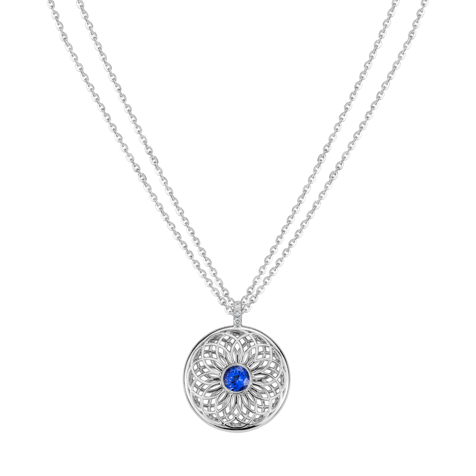 Diamond necklace with Tanzanite Sphere of Light