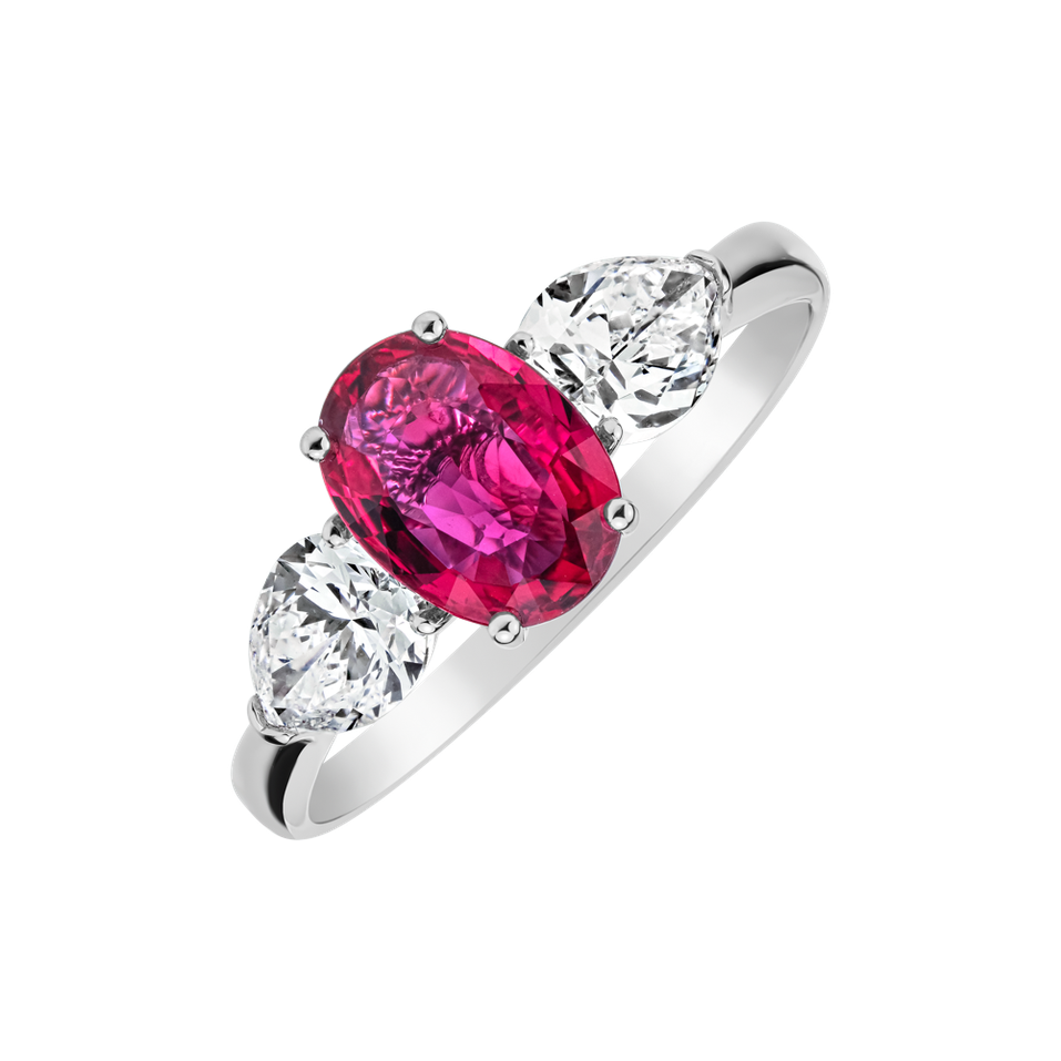 Diamond ring with Ruby Fiona