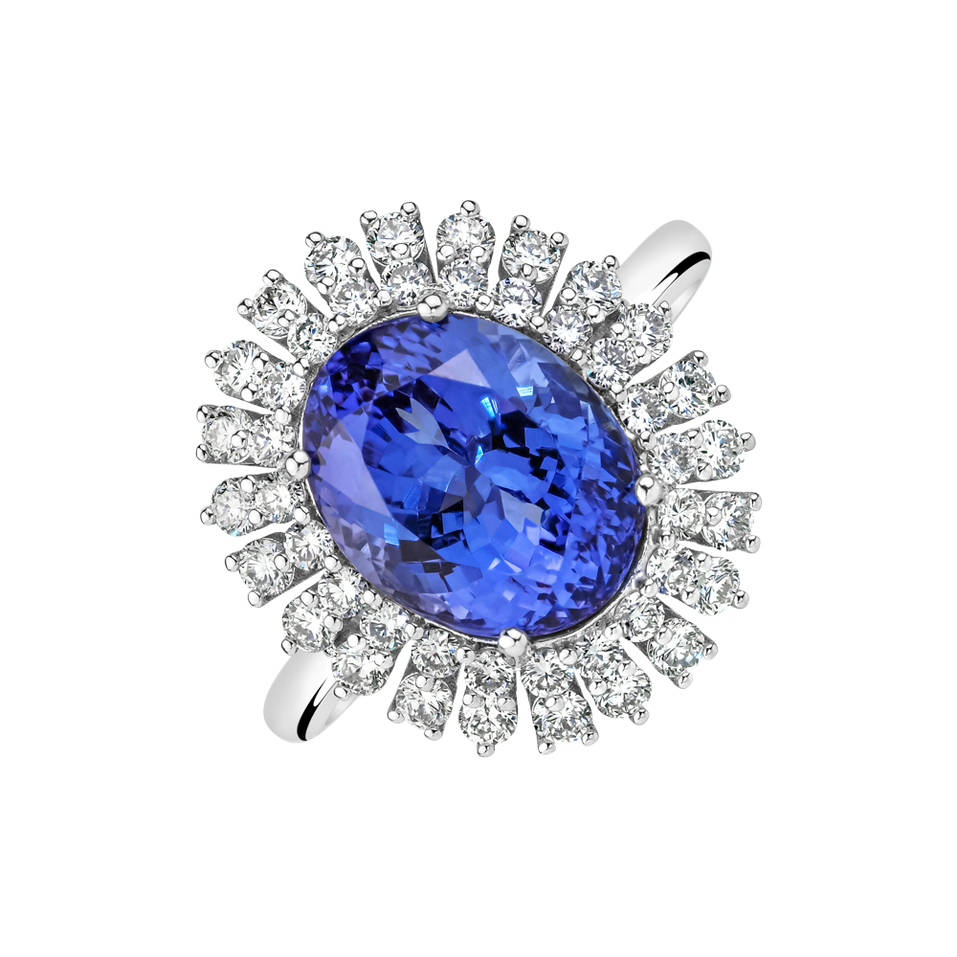 Diamond ring with Tanzanite Fairytale Goddess