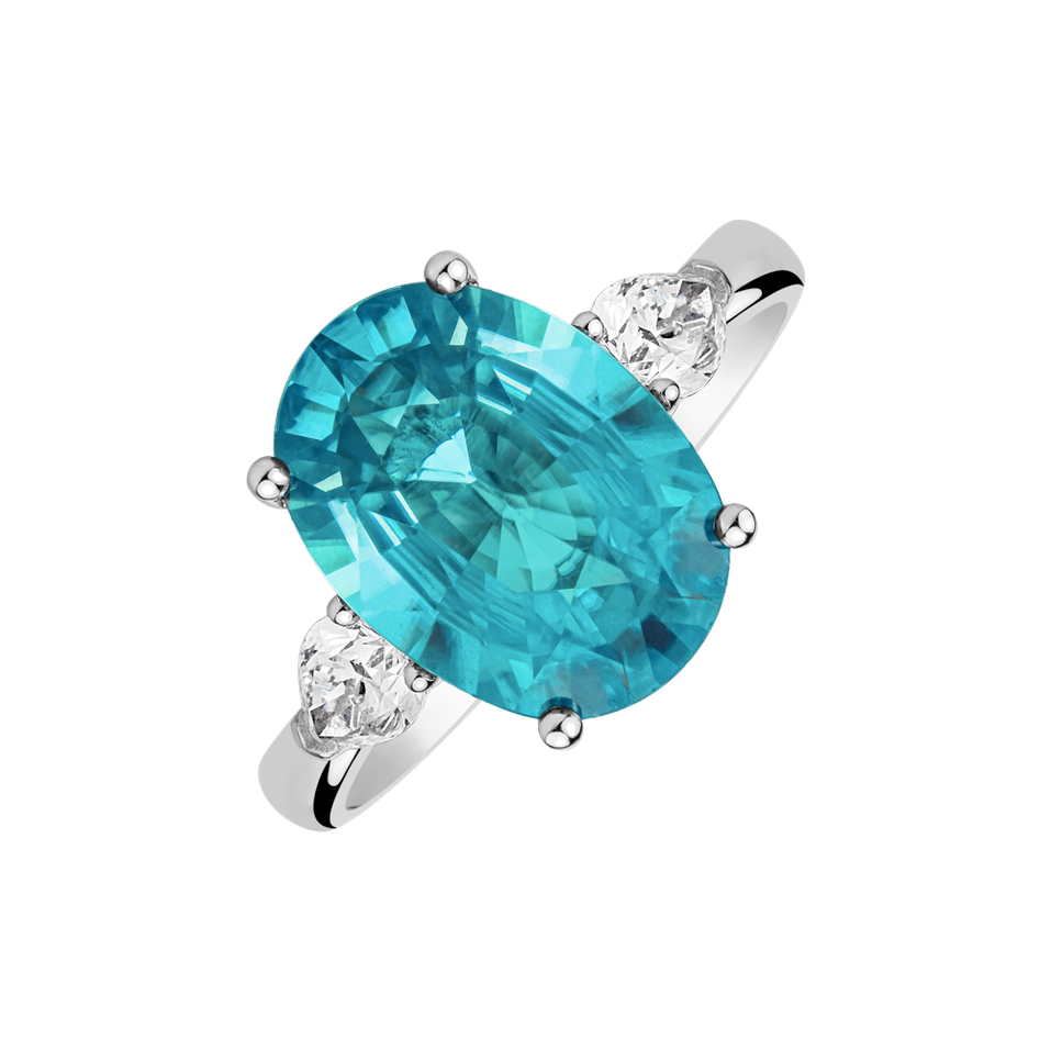 Diamond ring with Zircon Opheliane