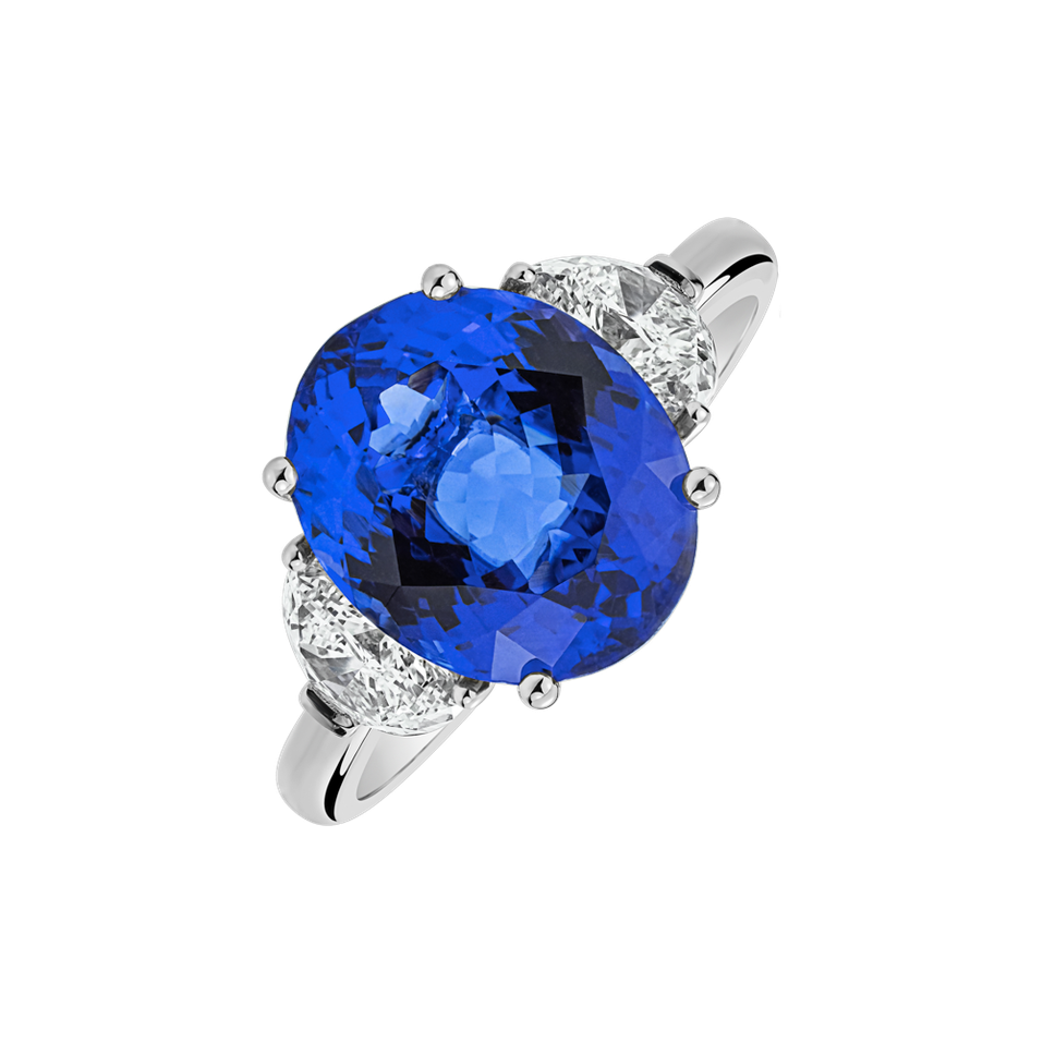 Diamond ring with Tanzanite Dynasty Gem