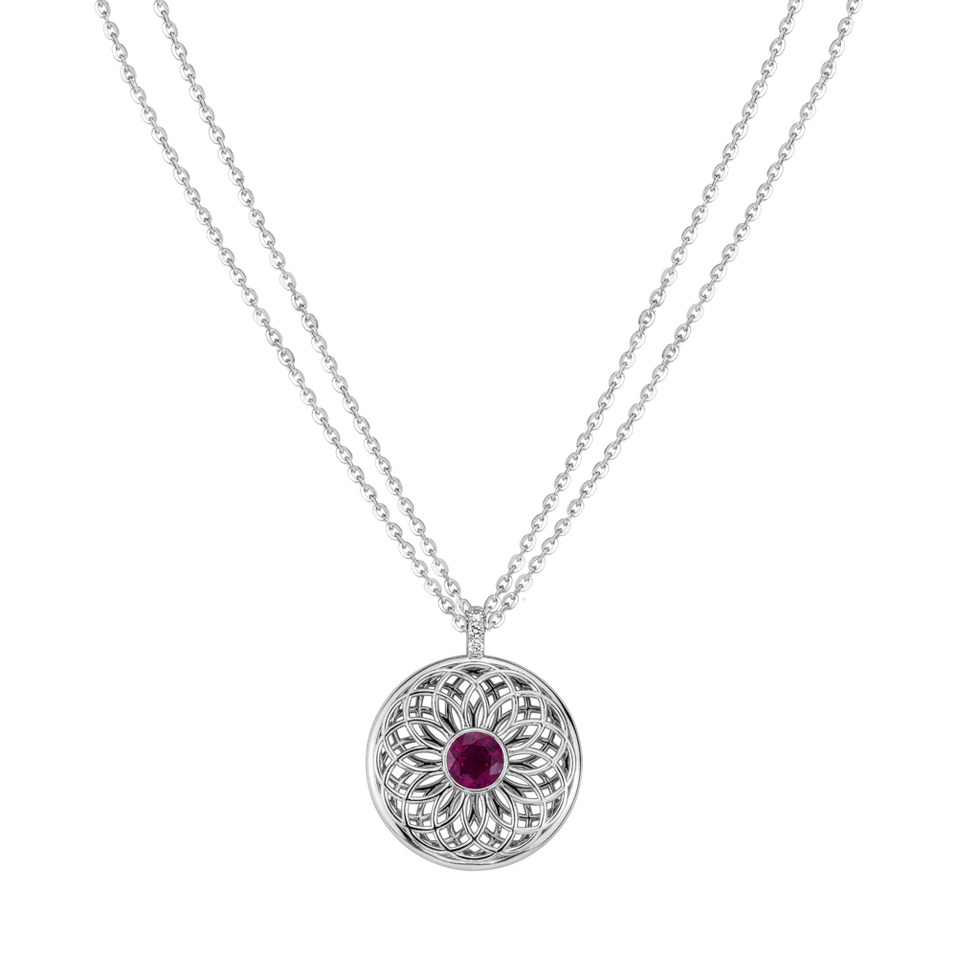 Diamond necklace with Ruby Sphere of Light