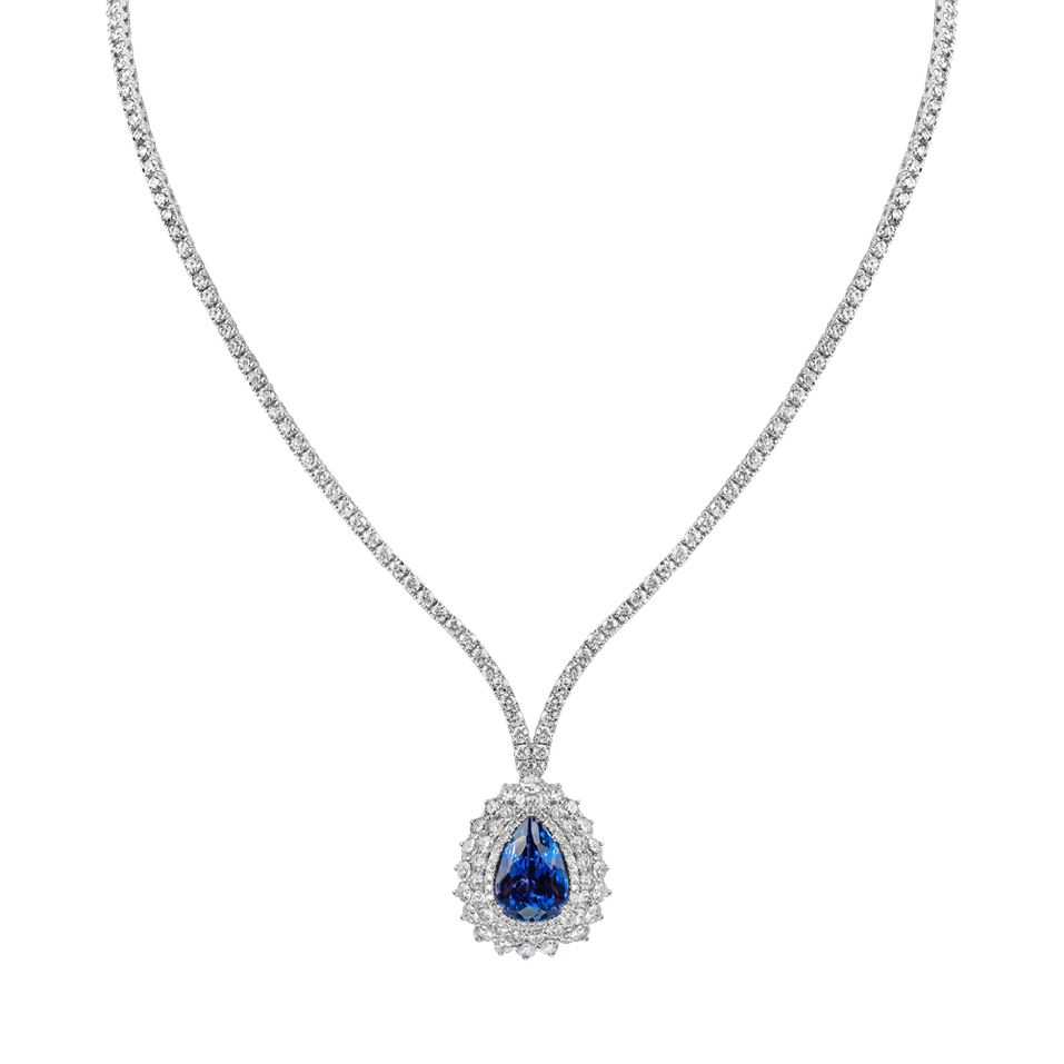 Diamond necklace with Tanzanite Aurora Tear