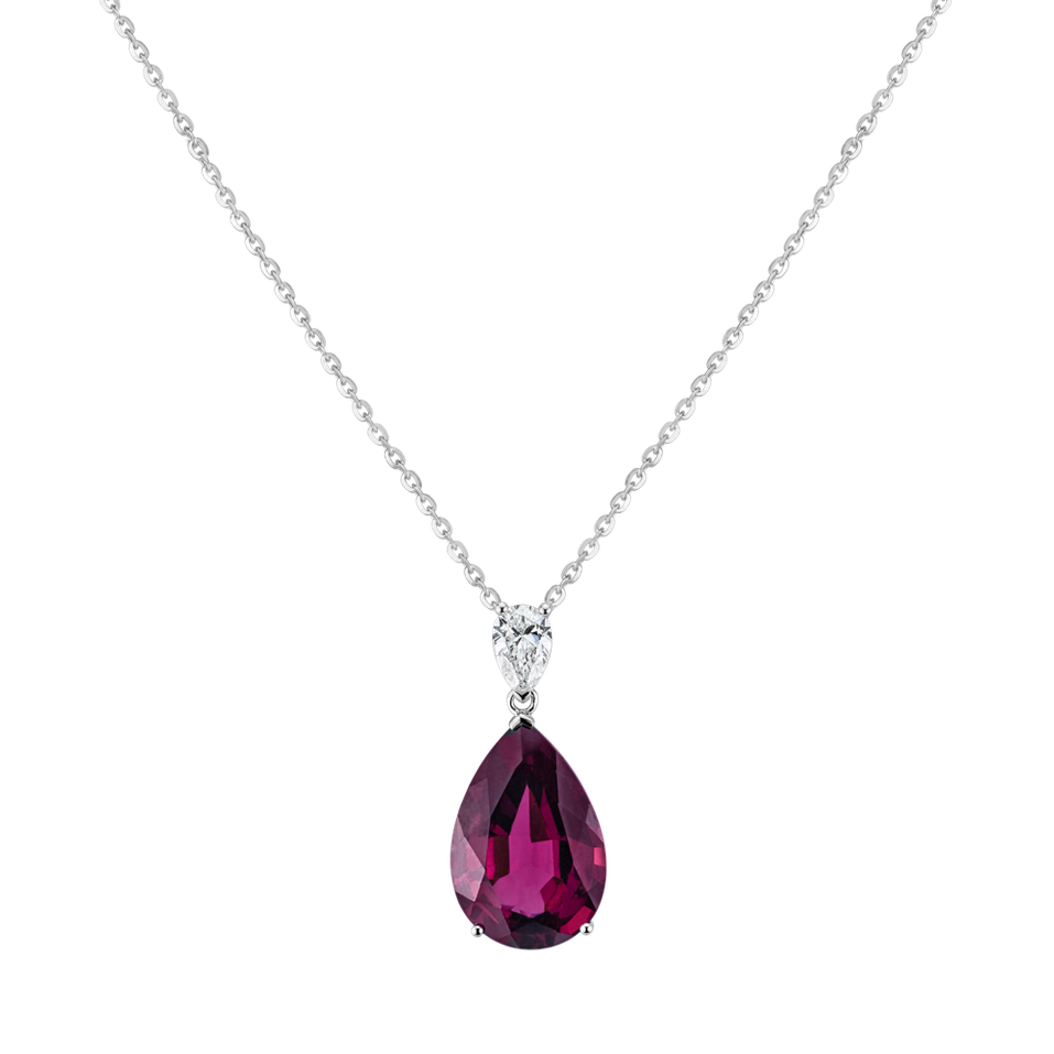 Diamond necklace with Rhodolite Talyra