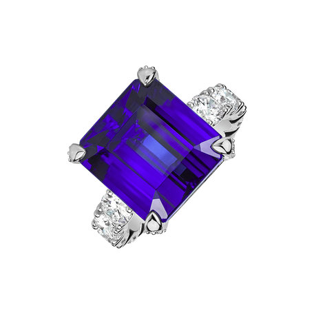 Diamond ring with Tanzanite Fragments of Sky