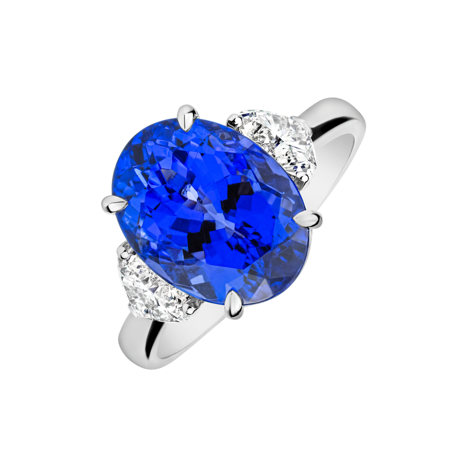 Diamond ring with Tanzanite Dravyn