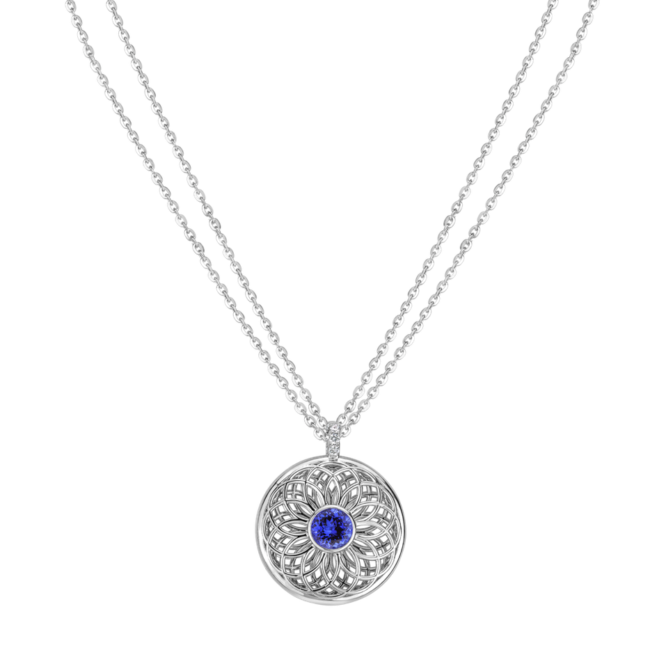 Diamond necklace with Tanzanite Sphere of Light