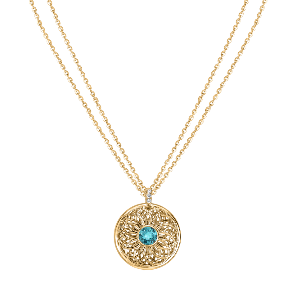 Diamond necklace with Apatite Sphere of Light