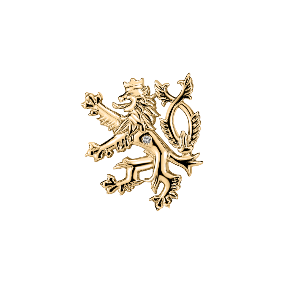 Brooch with diamond Heraldic Lion