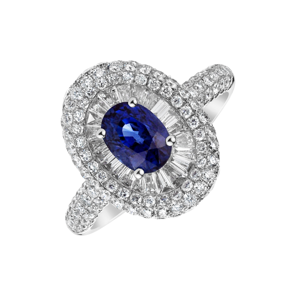 Diamond ring with Sapphire Evelynn