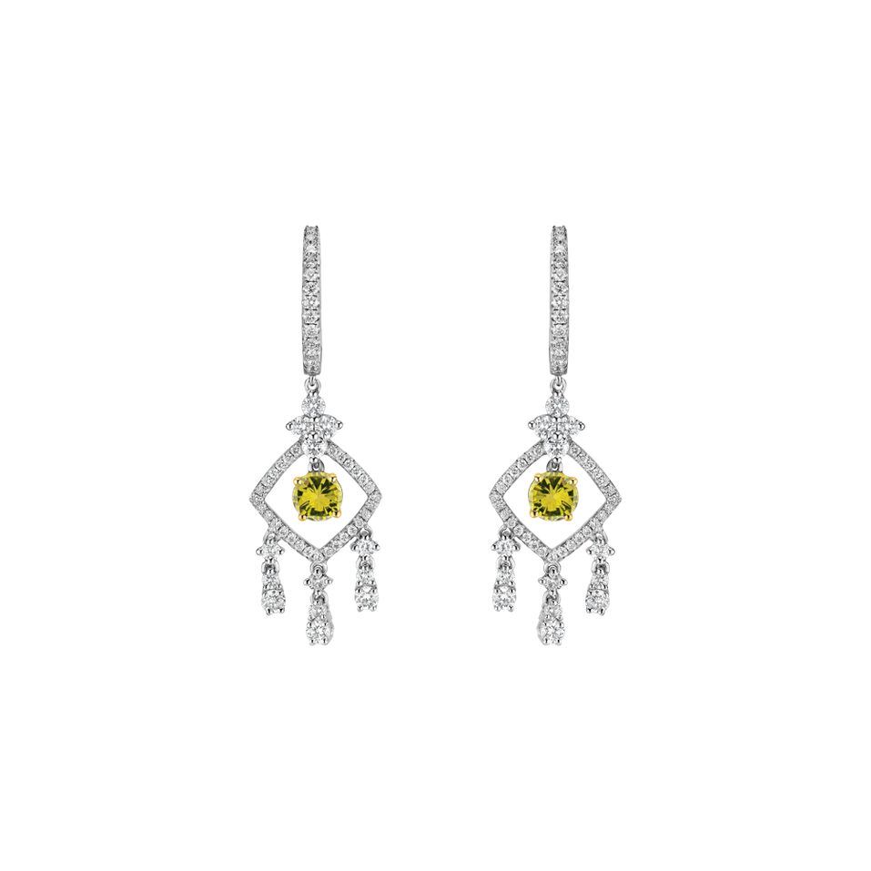 Earrings with yellow and white diamonds Sasha