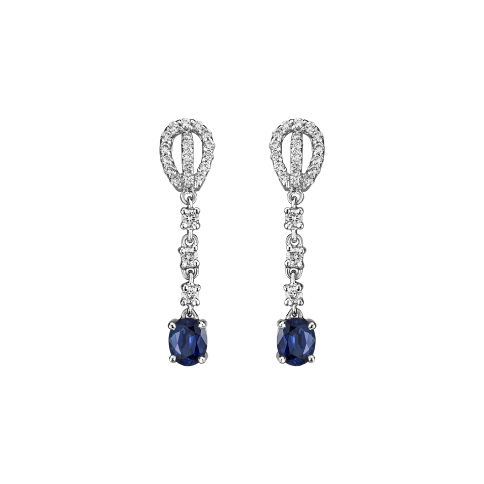 Diamond earrings with Sapphire Comet